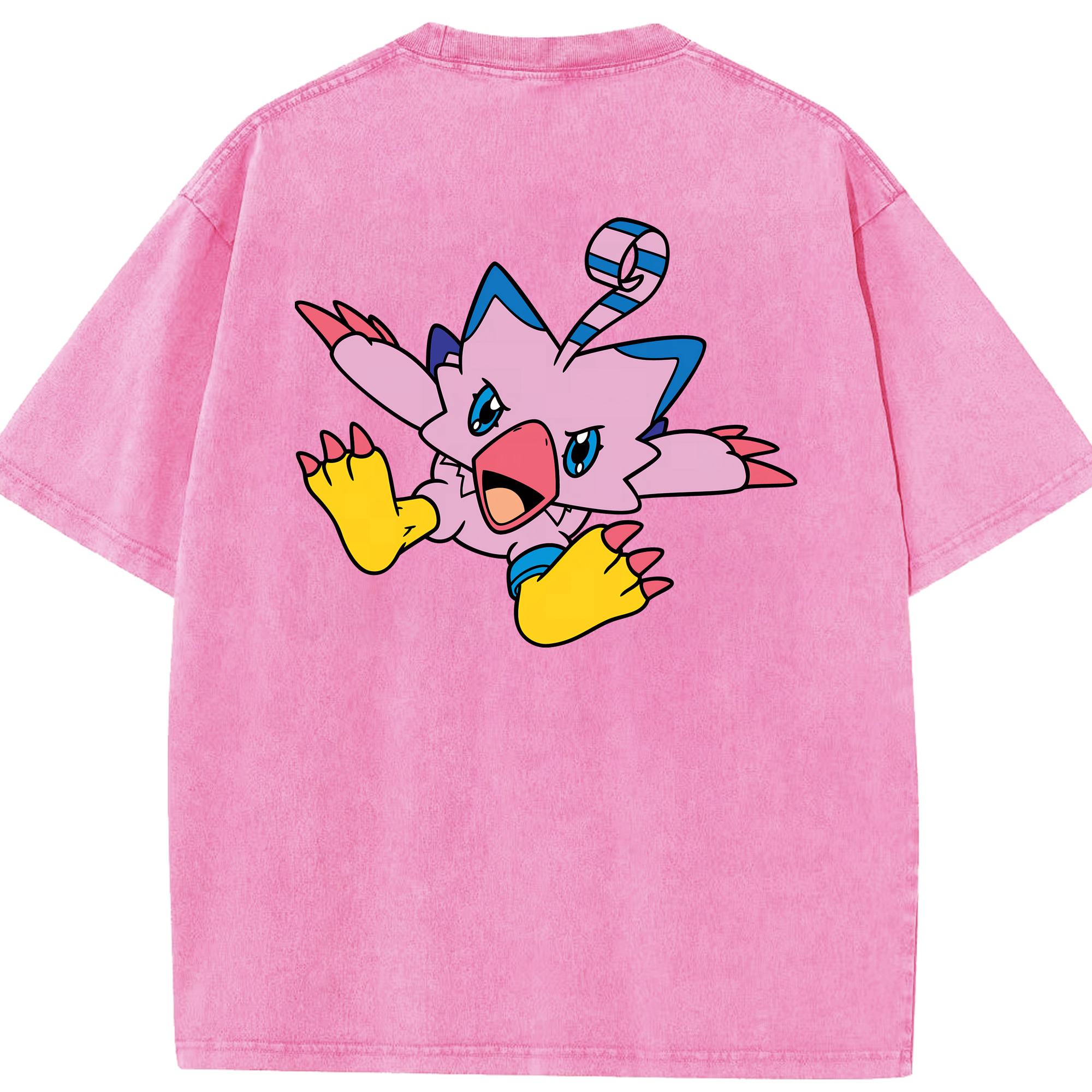 （画像用） Digimon デジタルモンスター/デジモン 綿100% ヴィンテージ風 半袖Tシャツ（背面プリント）